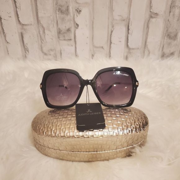 Judith Leiber Accessories - Judith Leiber Frenchie Black and Gold Sunglasses